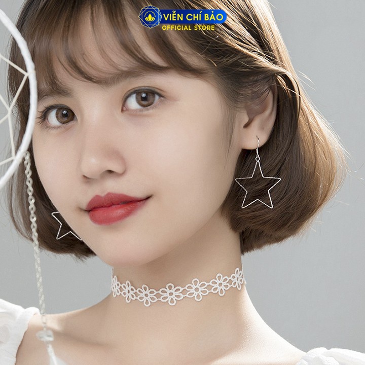 Bông tai bạc nữ Empty Star chất liệu bạc S925 thời trang phụ kiện trang sức nữ thương hiệu Viễn Chí Bảo B000226x1