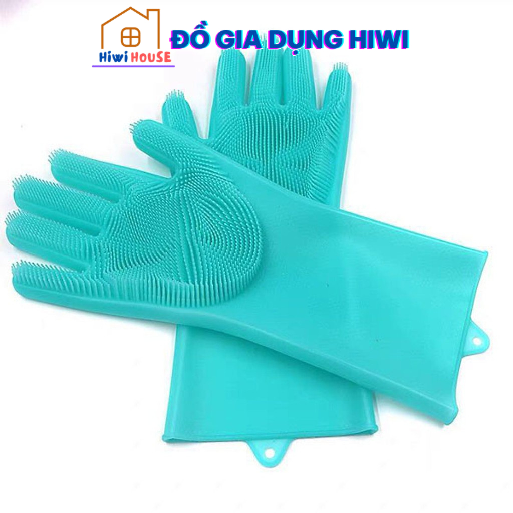 Bao Tay Rửa Chén Silicon, Găng Tay Rửa Chén Bát Silicon Vệ Sinh Nhà Cửa Đa Năng