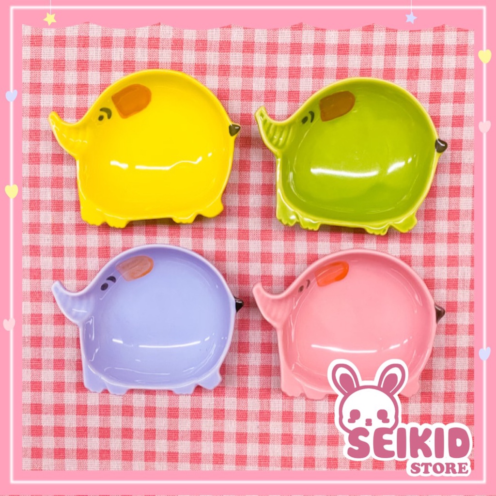 Bát sứ ăn dặm, đựng gia vị xinh xắn hình con voi đủ màu Seikid Store 60ml