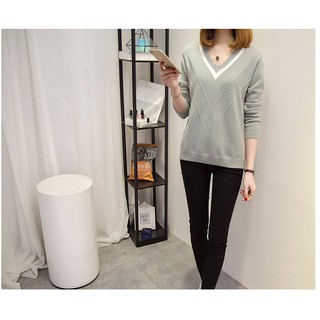 áo len nữ đẹp, len cổ V ( đủ size)