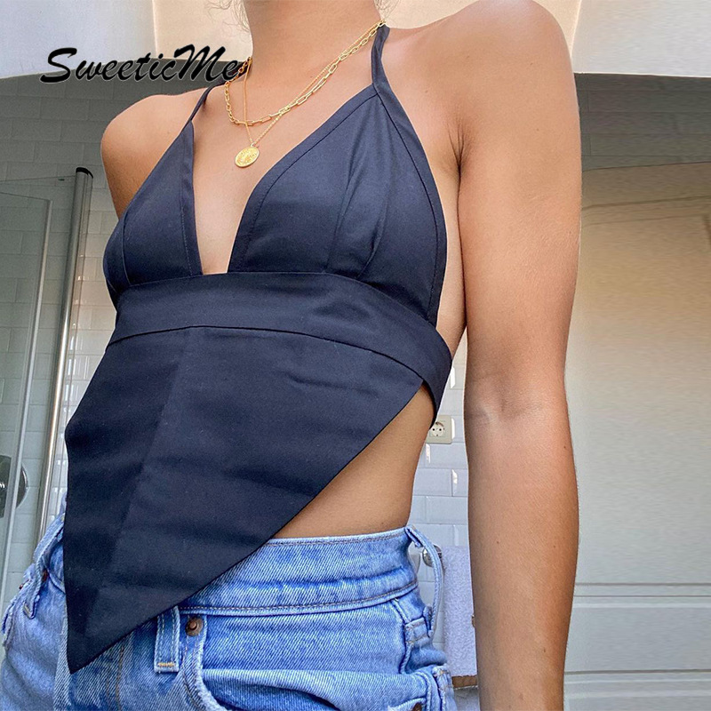 Áo Lửng Hai Dây Cổ Chữ V Gợi Cảm Cho Nữ 2021 | BigBuy360 - bigbuy360.vn