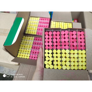 phấn viết bảng 2 màu đỏ vàng .hộp 100 viên