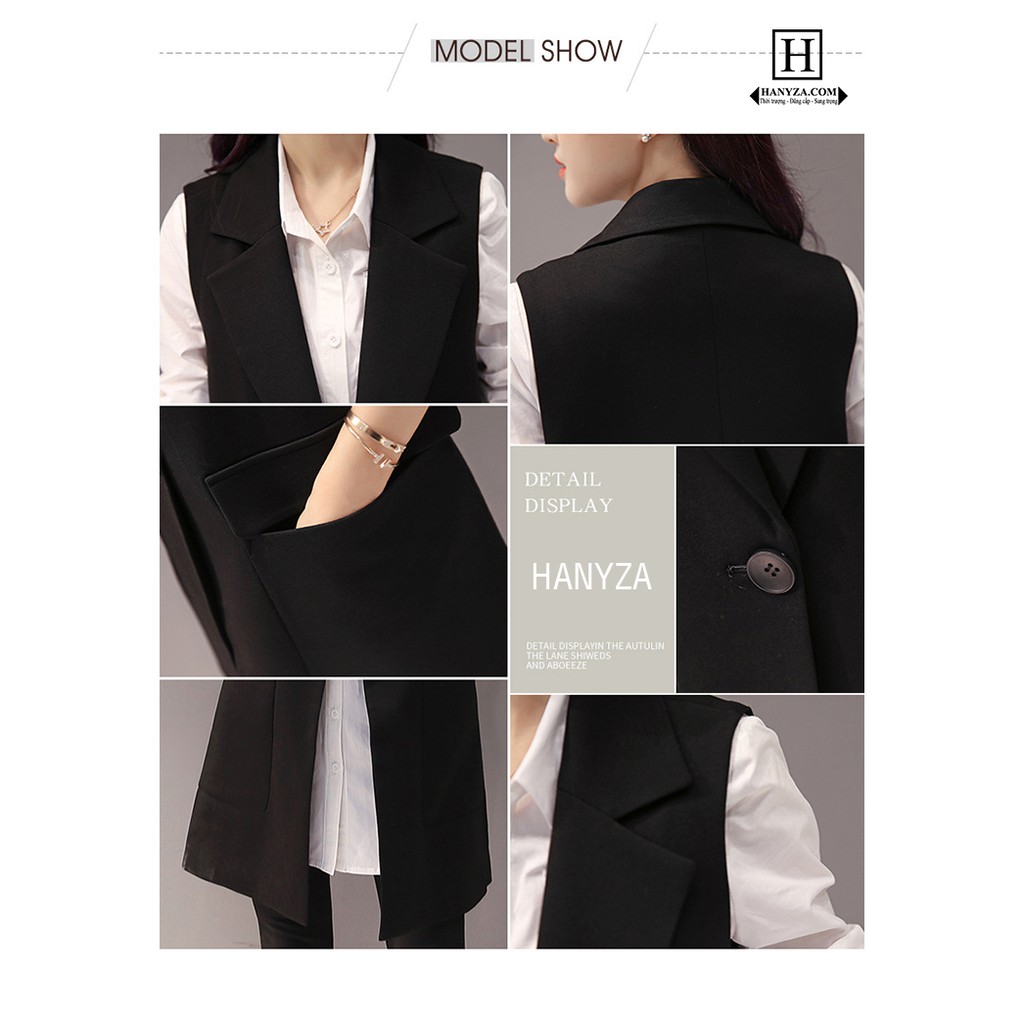 Áo Gi Lê Nữ Dáng Dài 1 Cúc Cổ Vest 803011