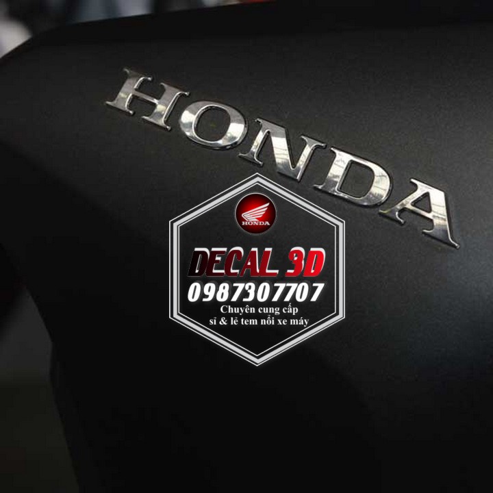 TEM CHỮ HONDA DÁN CÁNH BỮNG CHO VARIO MÀU BẠC HÀNG CHÍNH HÃNG NHẬP INDO