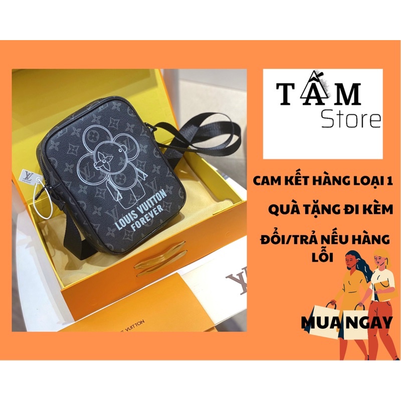 Túi LV Danube Hoạ Tiết Hoa MoNo Dập Chìm Dây Vải Đeo Chéo Phom Đẹp Đeo Tiện Cực Kì -Hàng Quảng Châu Cao Cấp Loại 1