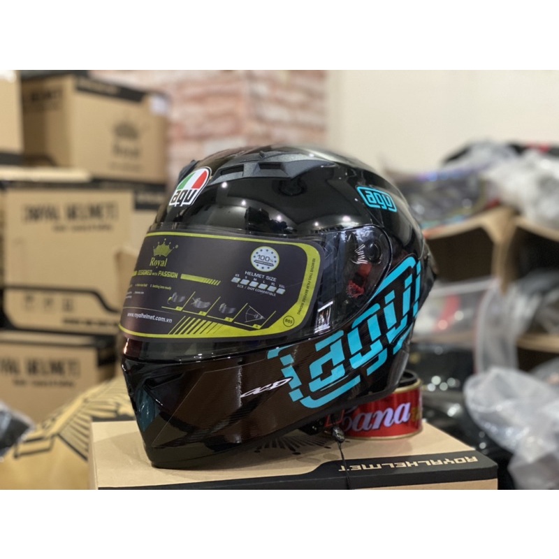 Mũ Full Face 2 Kính Royal M266 bản tem A.G.V Myth Xanh myth cực đẹp, MUA 1 mũ  TẶNG 1 quà , Bảo hành 12 tháng