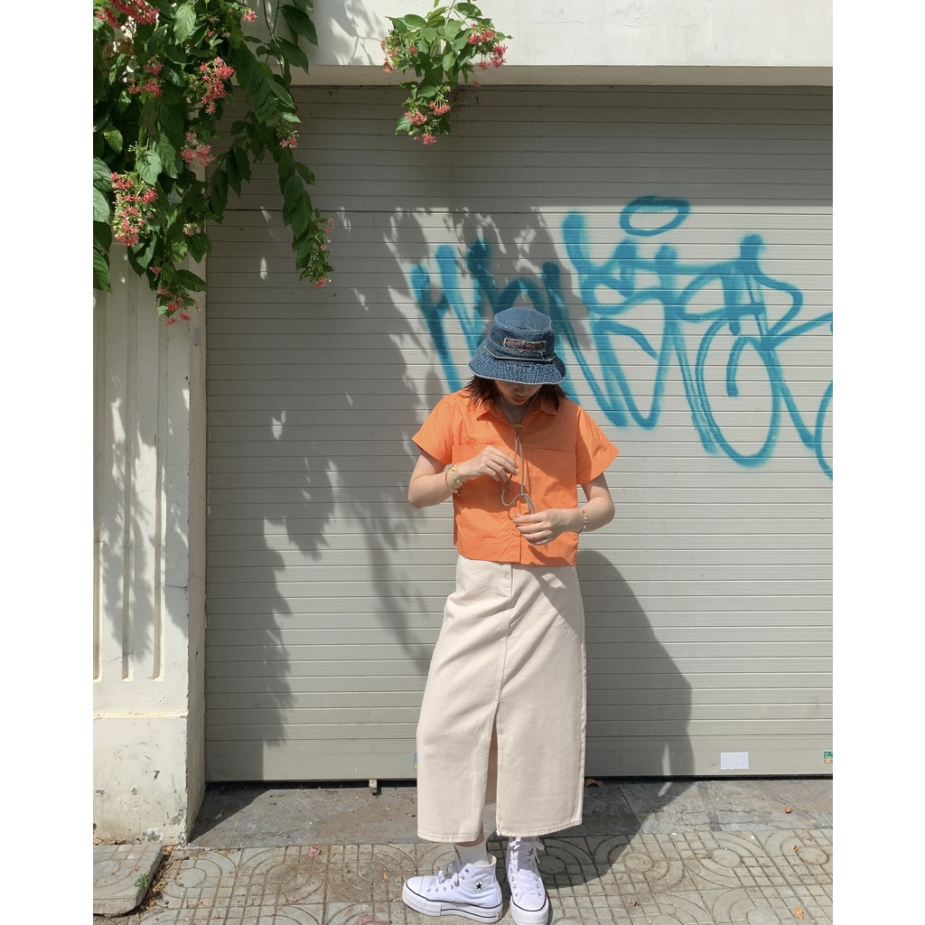 Chân váy demin ôm dáng dài MIDI DENIM SKIRT