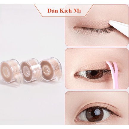 Bộ 120/600 Miếng Dán Kích Mí Trong Suốt Kèm Nhíp Cho Người Mới Bắt Đầu Miếng dán mí vân lưới hộp 600 cái