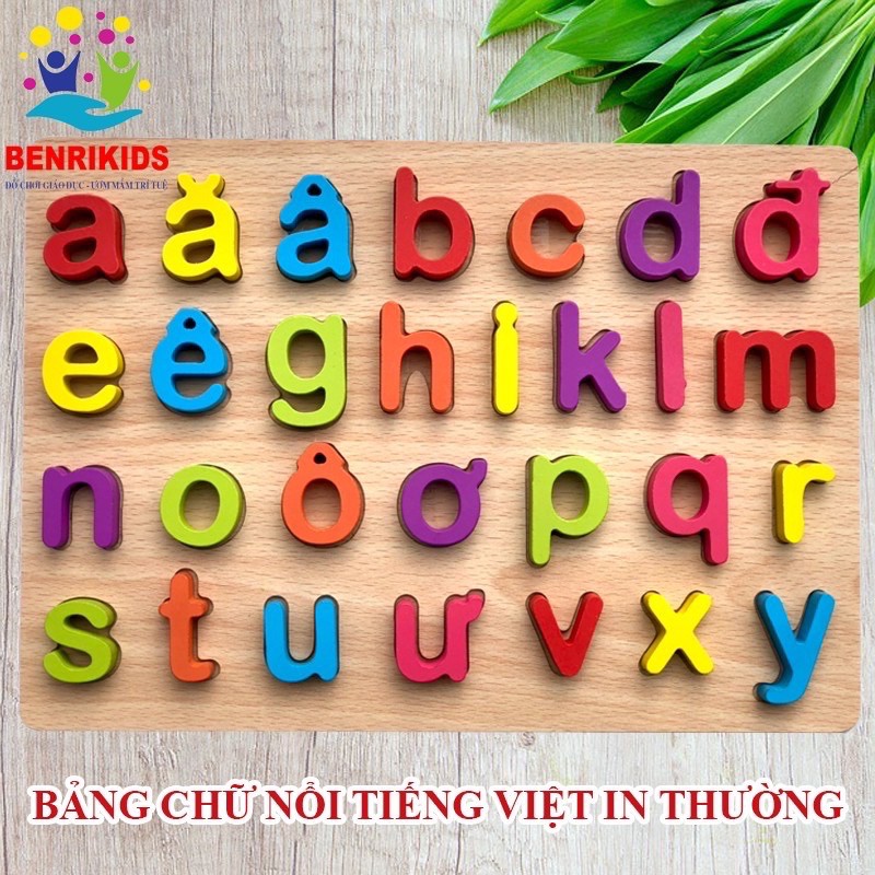 Bảng chữ cái Gỗ ⚡️𝐅𝐑𝐄𝐄 𝐒𝐇𝐈𝐏⚡️ nổi tay cầm sinh động [Hàng Việt Nam chất lượng cao] cho bé yêu học chữ