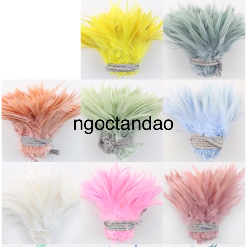 Lông vũ làm dreamcatcher 12-15 cm tông pastel trên 20 màu sắc