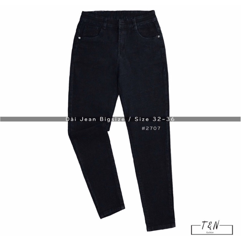[Bigsize 32-36] Quần Jean Ôm Đen Rách Ngang 1/2, Lưng Cao Qua Rốn, Co Giãn Thoải mái