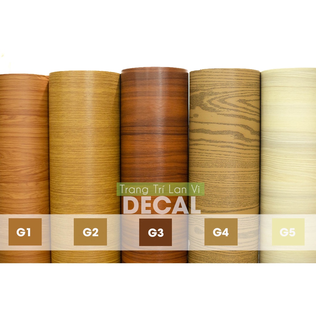 Decal giả vân gỗ chịu nhiệt chống nước chống dầu mỡ dễ dàng lau chùi khổ 1.2m