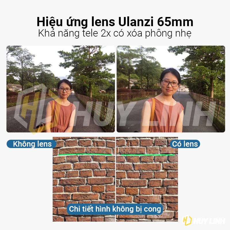 Lens điện thoại Ulanzi 65mm Tele 2X, macro 75mm, mắt cá 7.5mm, góc rộng 16mm+ kính lọc CPL 4K HD siêu nét