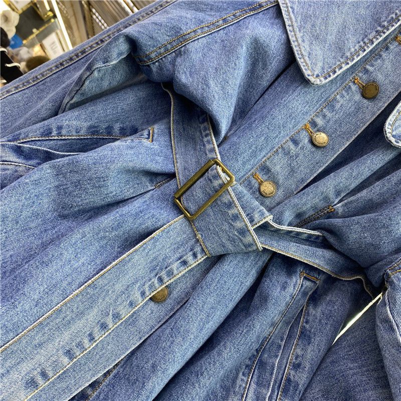 Áo Khoác Denim Tay Dài Cổ Búp Bê Thời Trang Dành Cho Nữ