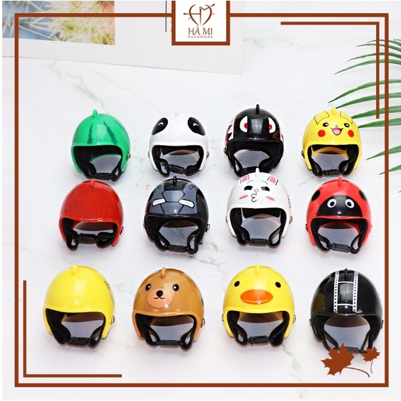 Móc khóa, móc treo hình nón mũ bảo hiểm mini cute dễ thương Hà Mi Handmade