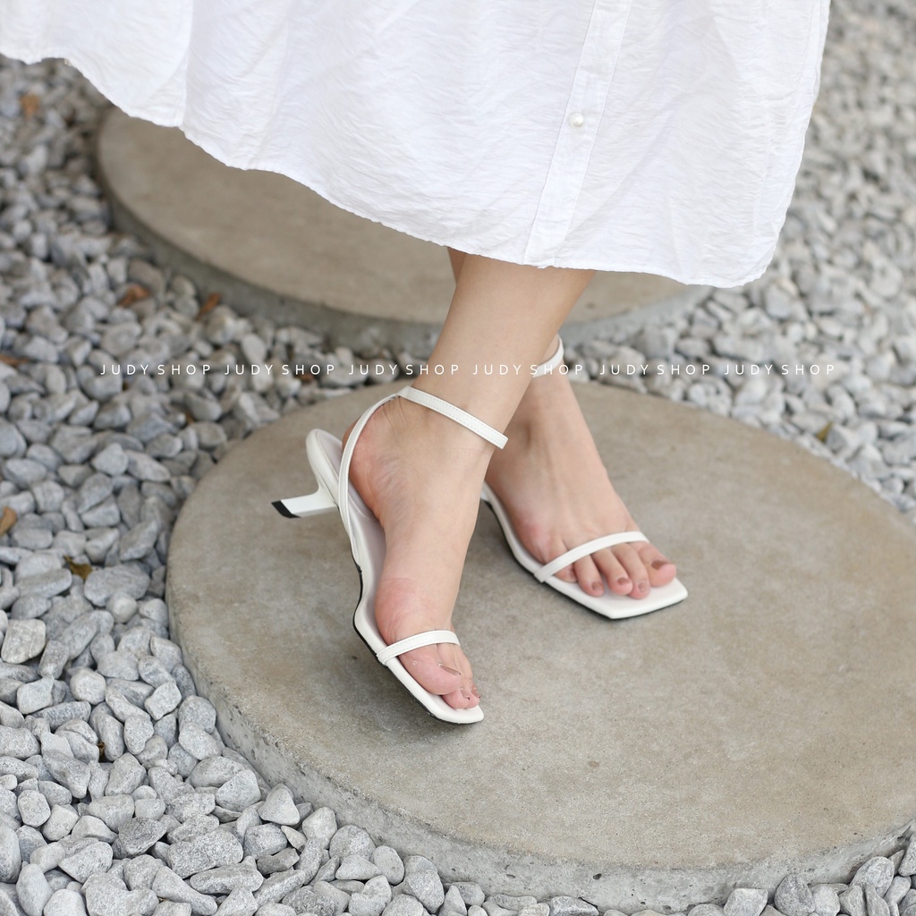 Giày Sandal Za Rà Gót Xéo Dây Mảnh Cao 5p