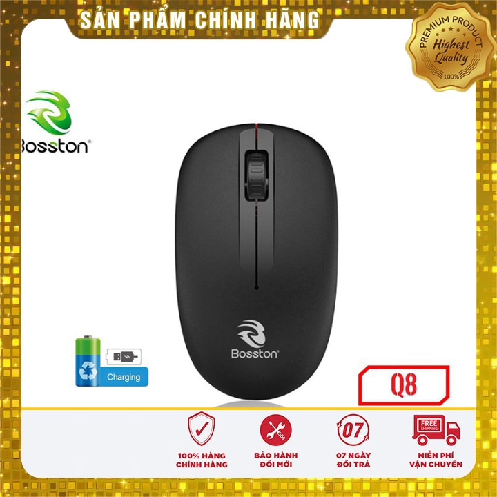 [ Rẻ & Bền ] Chuột KHÔNG DÂY pin sạc Bosston Q8 giá rẻ