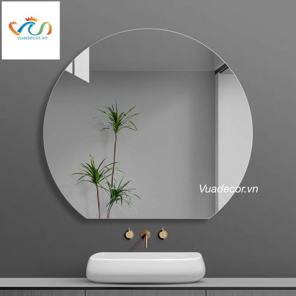 Gương tròn khuyết treo phòng tắm, bàn trang điểm VUADECOR led cảm ứng cao cấp