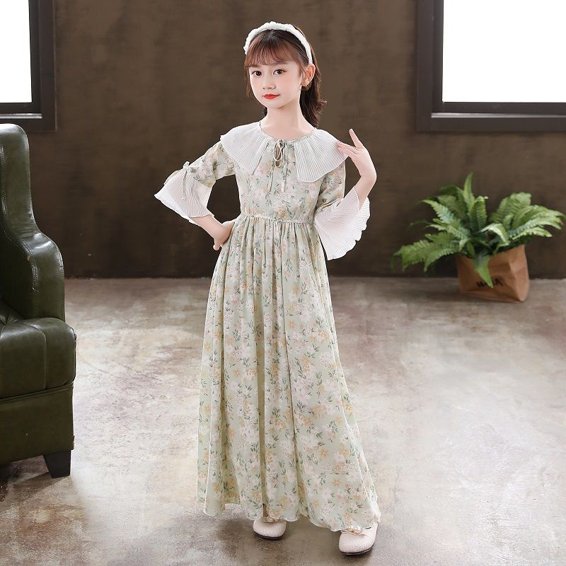 Đầm Chiffon Mùa Hè Phong Cách Phương Tây Kiểu Mới Dành Cho Bé Gái 2022