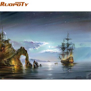 Tranh Sơn Dầu Số Hoá Tự Vẽ DIY - E418 40x50cm có khung
