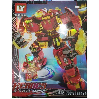 Lego Lắp Ráp Xếp Hình Mô Hình Marvel Robot Hulkbuster Iron Man Super Heroes 650 Khối LY76015