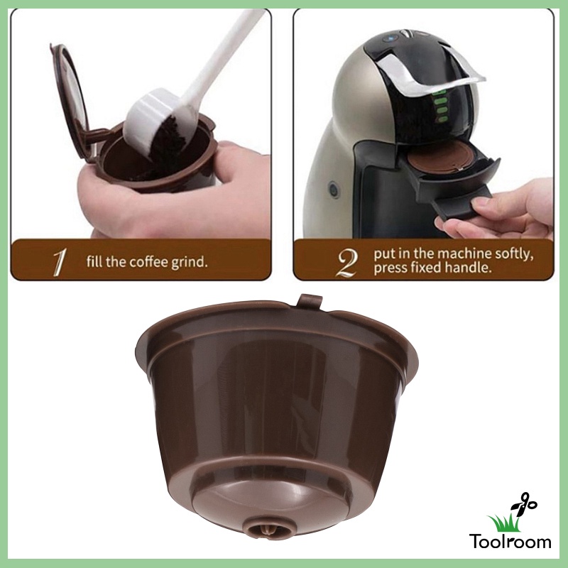 Toolroom Refillable Reusable Coffee Capsule Pods Cups for Nescafe DolceGusto Black