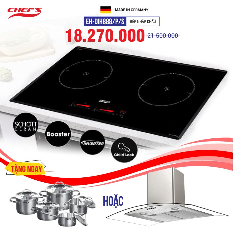 Bếp Từ Đôi Chefs EH-DIH888 /P/S - Hàng chính hãng