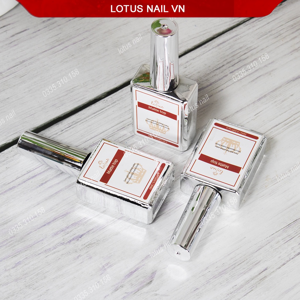 Top lì, sơn gel nhám Lotus ( Matte top) mịn như nhung