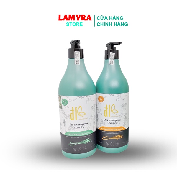 Cặp Dầu Gội Xả ĐL DLE LEMONGRASS COMPLEX 750ML - Dầu Gội Chống Rụng, Kích Thích Mọc Tóc Nhanh Lamyra
