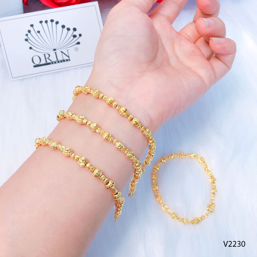 Vòng tay, lắc tay bi xi vàng bền màu thiết kế cao cấp Orin V2230