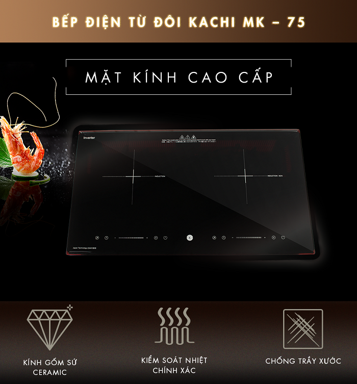 Bếp Điện Từ Đôi Cao Cấp Kachi Mk75