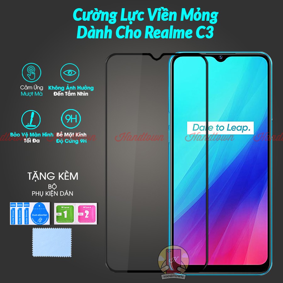 Cường Lực Viền Mỏng Dành Cho Realme C3 Không Lấn Màn