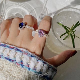 [Mã FAMAYFA giảm 10K đơn 50K] Nhẫn Kim Loại Mặt Trái Tim Đính Đá Phong Cách Cổ Điển Cho Nữ