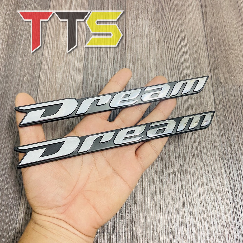 Bộ tem chữ DREAM chất liệu nhựa cứng dán nẹp sườn bình xăng xe DREAM THÁI, SUPER DREAM