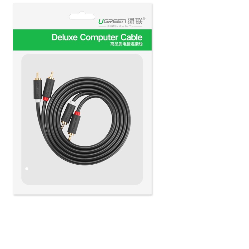 Cáp AV RCA 2 ra 2 dài 1m đến 5m cao cấp Ugreen 30747 10517 10518 10519 10520- Hàng chính hãng