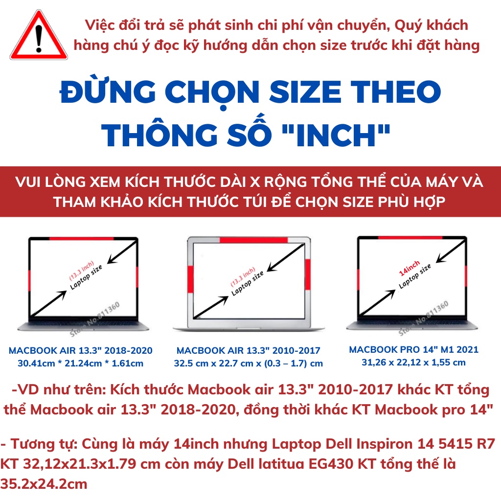 Túi chống sốc Laptop macbook KINMAC 6 chiều size 13inch 14inch 15.6inch - KM01