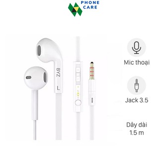 Tai nghe Chân tròn 3.5 mm, Tai nghe jack tròn có mic nghe gọi, dùng cho samsung, oppo, máy nghe nhạc