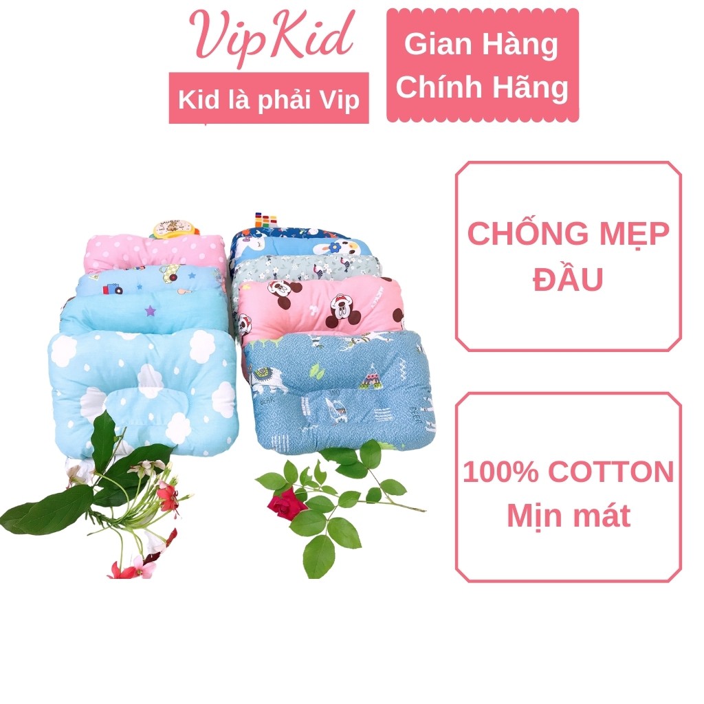 Gối chống bẹp đầu gối lõm cho bé sơ sinh Vipkid gối cho bé chống méo đầu