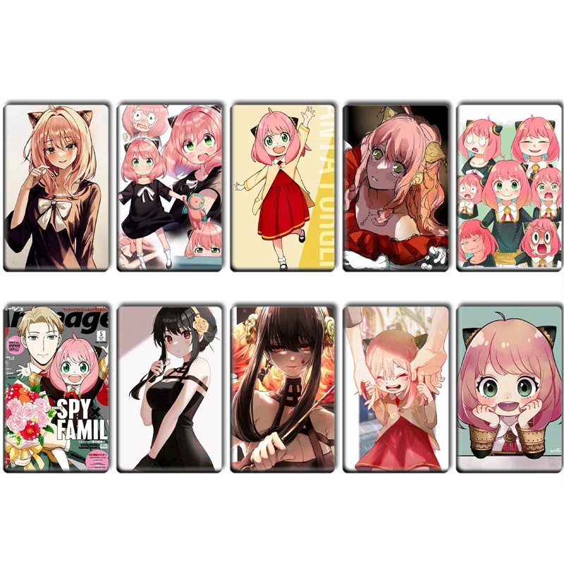 Set 10 Tấm Thẻ In Hình Nhân Vật Anime Spy×Family