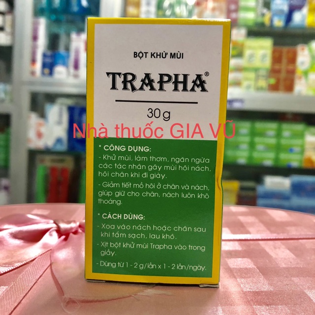 Bột Khử Mùi TRAPHA Chai 30g