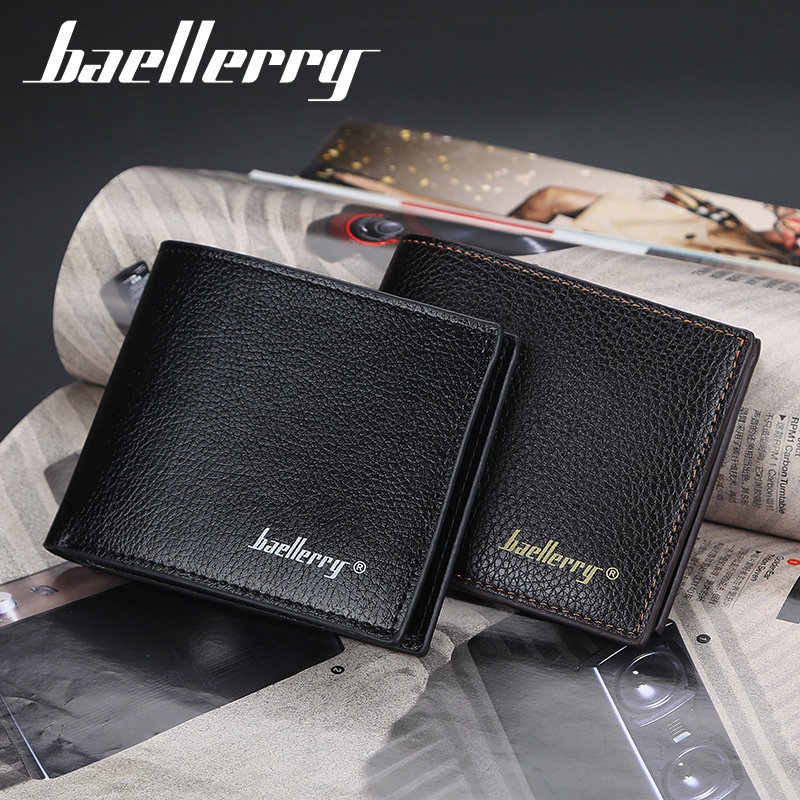 Bóp ví da nam Baellerry cao cấp kiểu dáng ví ngang