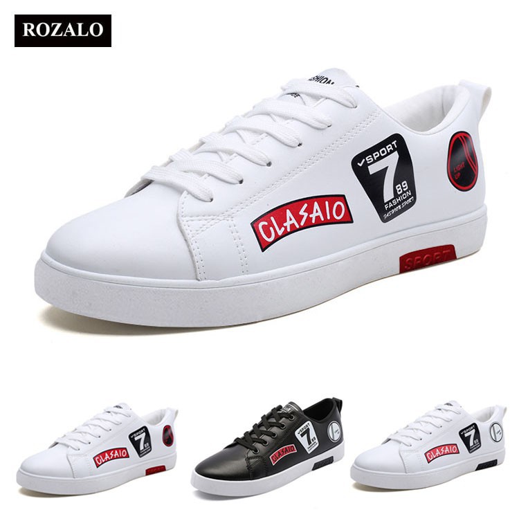 Giày sneaker thời trang nam đế cao su chống thấm Rozalo RM7711 Đen Size 43