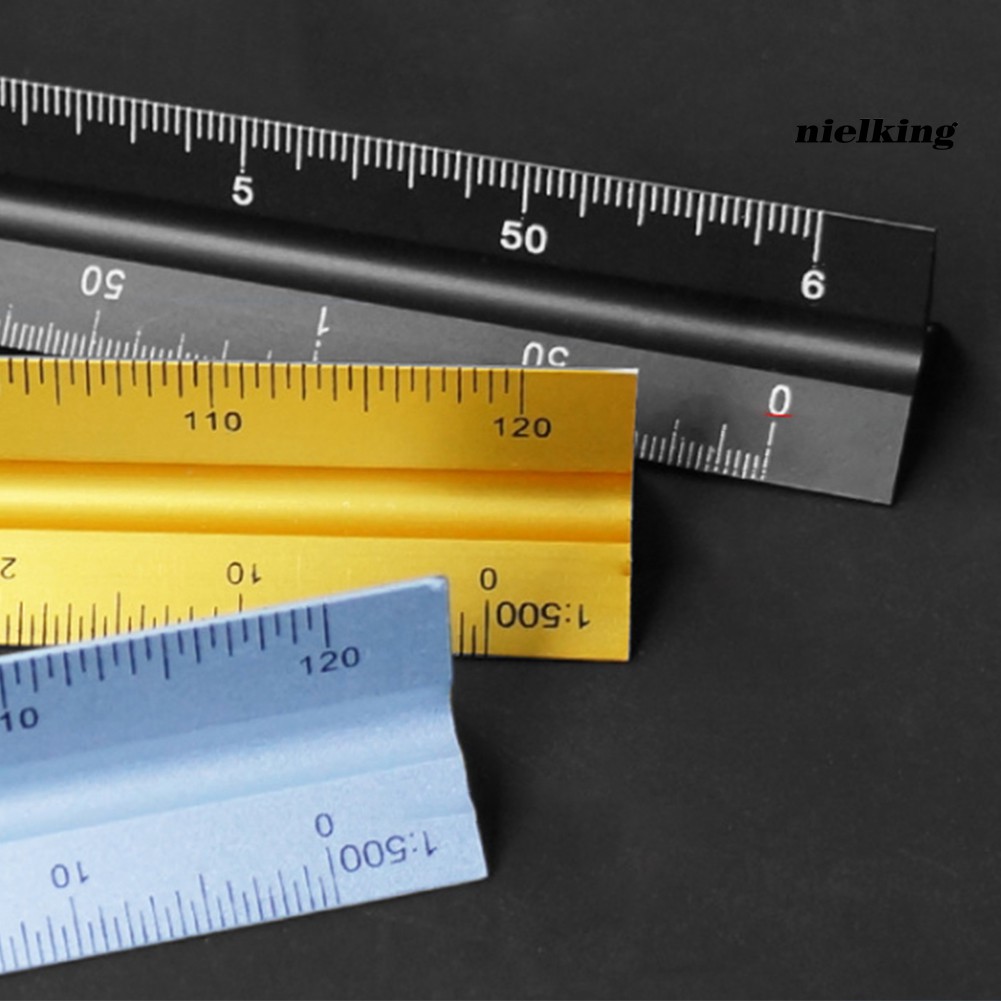 Thước Đo Hình Tam Giác Bằng Hợp Kim Nhôm 30cm Tỉ Lệ 1: 500