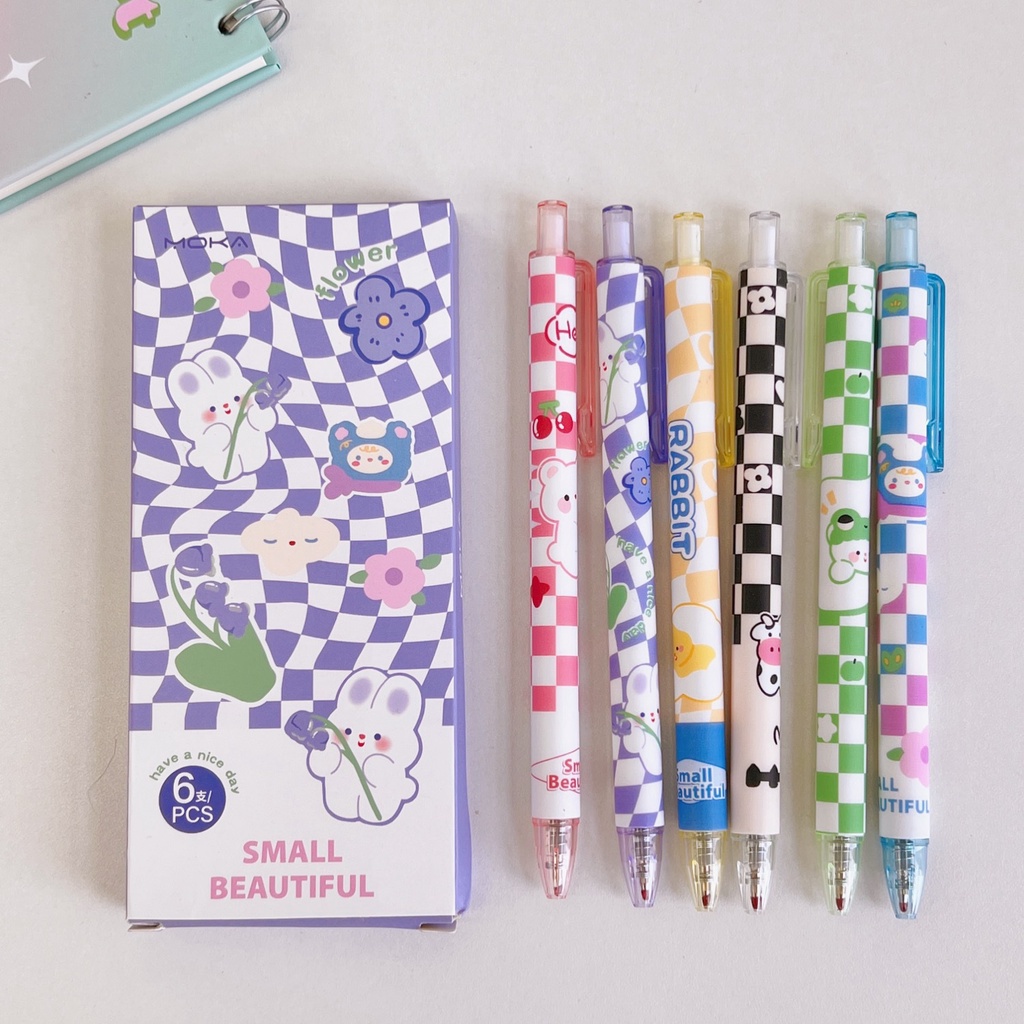 Bút Mực Nước 24h W & G 6 Có Hộp In Hình Hoạt Hình Dễ Thương