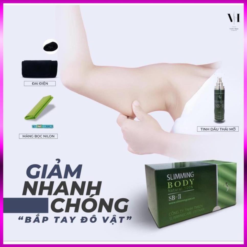 Bộ Đai Quấn Nóng Làm Gọn Cơ Thể Định Hình Eo, Thải Mỡ Slimming Body II -Gồm 4 Món ( Tinh Dầu 120ml)