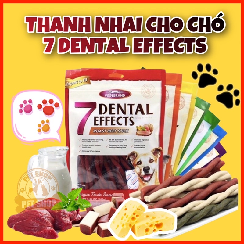 Thanh nhai cho chó 7 Dental Effects Cheese In Beef Gum
