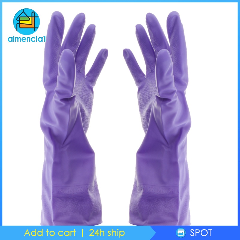 [ALMENCLA1]Rubber Gloves Kitchen Cleaning Gloves Waterproof Dishwashing