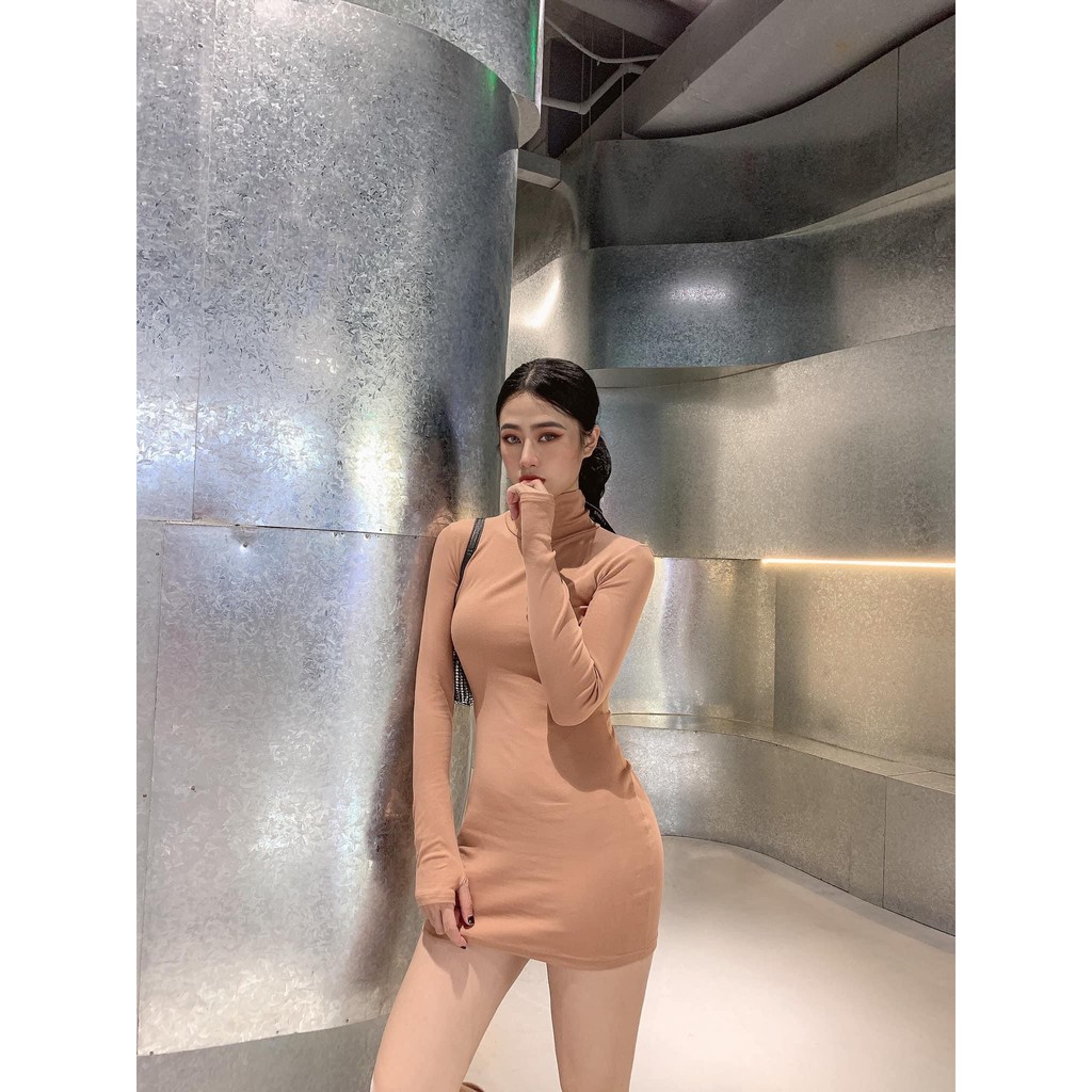 [MẪU MỚI] Đầm Body Tay Dài Cổ Lọ Thun Borip Thích Hợp Mặc Đi Tiệc Đi Làm Đi Chơi Phù Hợp Với Mọi Phong Cách | BigBuy360 - bigbuy360.vn