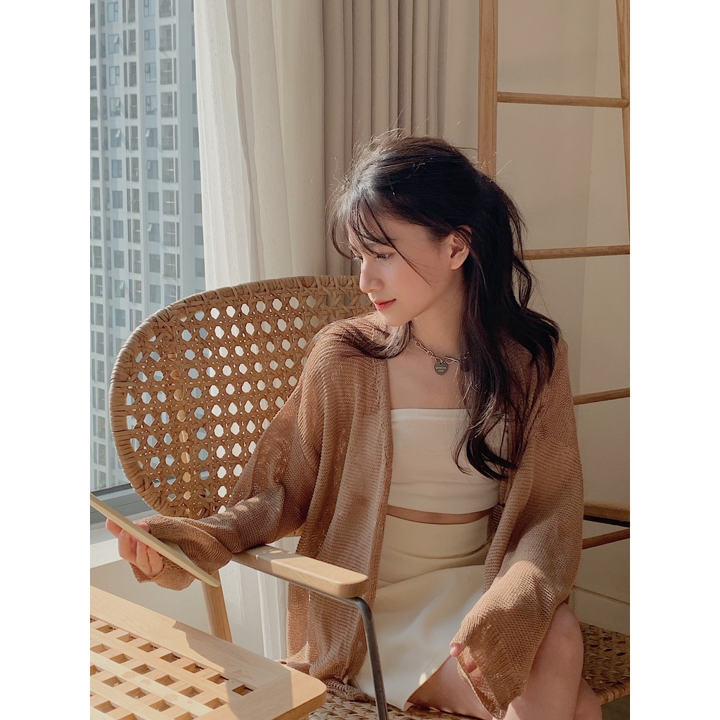 ÁO KHOÁC CARDIGAN LƯỚI CUCA DỪA JB111 LOLLIE STUDIO