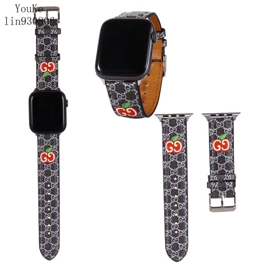 Gucci Dây Đeo Bằng Da Cho Đồng Hồ Thông Minh Apple Watch 1 / 2 / 3 / 4 / 5 / 6